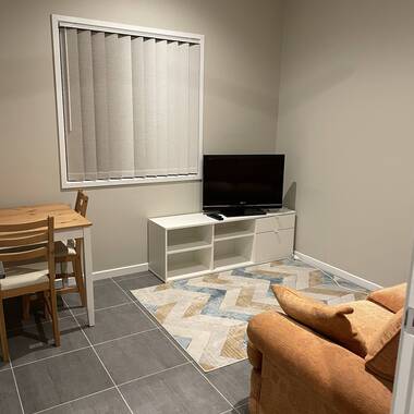 Bedroom and separate lounge area